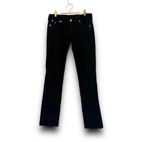 Y2K True Religion Navy Corduroy Pants Low Rise Straight Leg Made in USA Size 29 - Picture 1 of 7